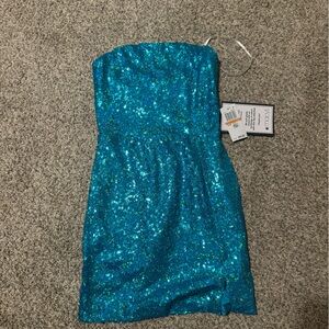 B Darlin Strapless Homecoming Dress